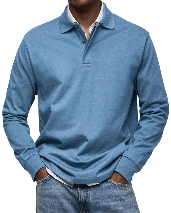 ALJUR - Relaxed Fit Long Sleeve Polo