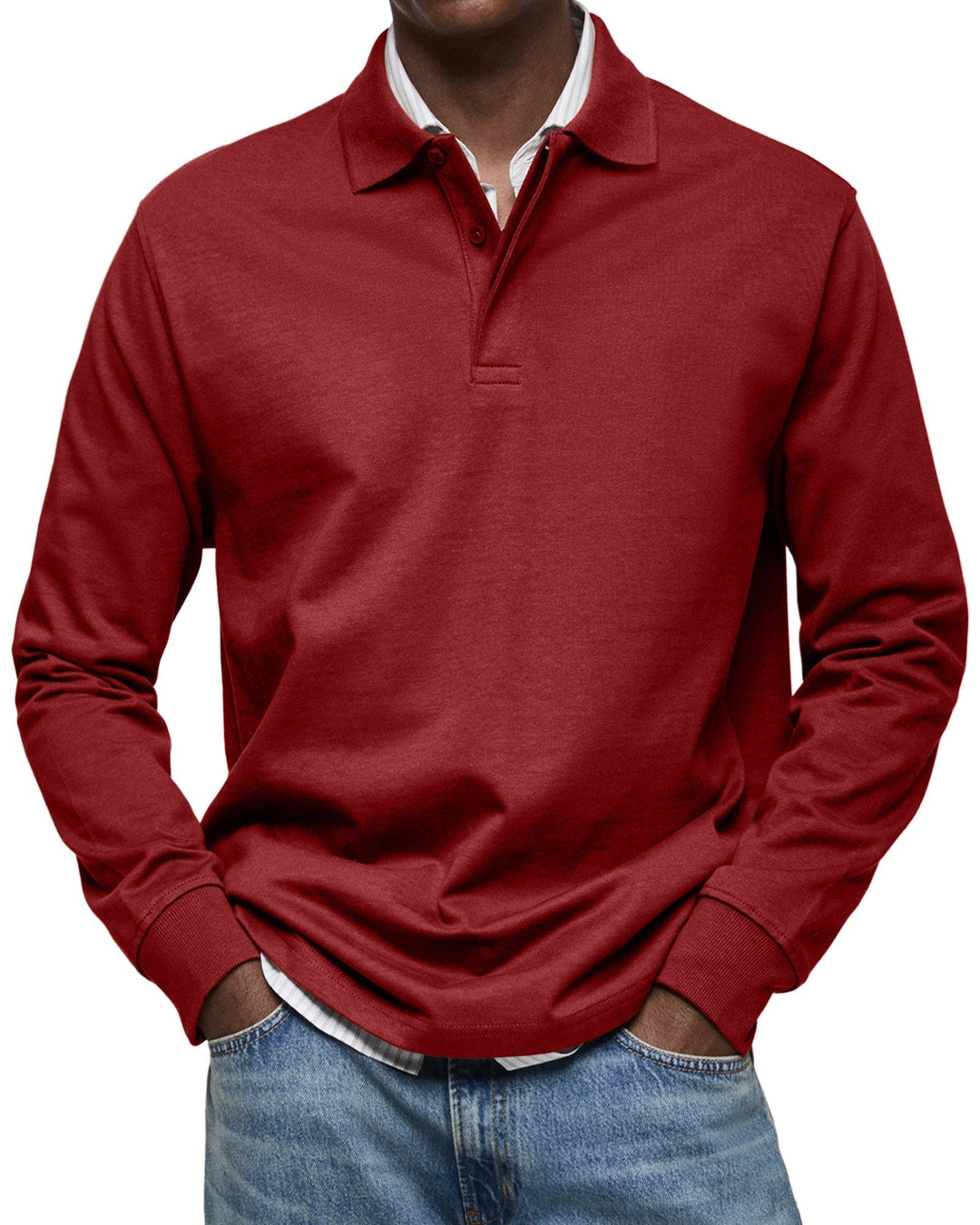 ALJUR - Relaxed Fit Long Sleeve Polo