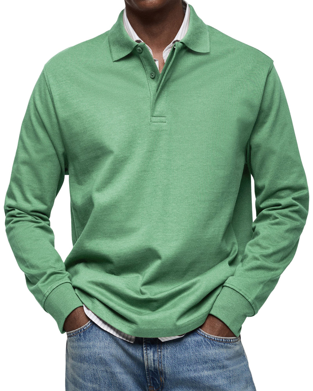 ALJUR - Relaxed Fit Long Sleeve Polo