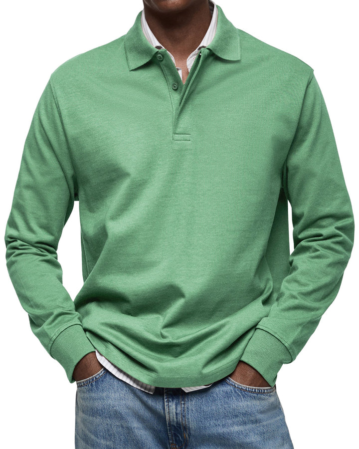 ALJUR - Relaxed Fit Long Sleeve Polo