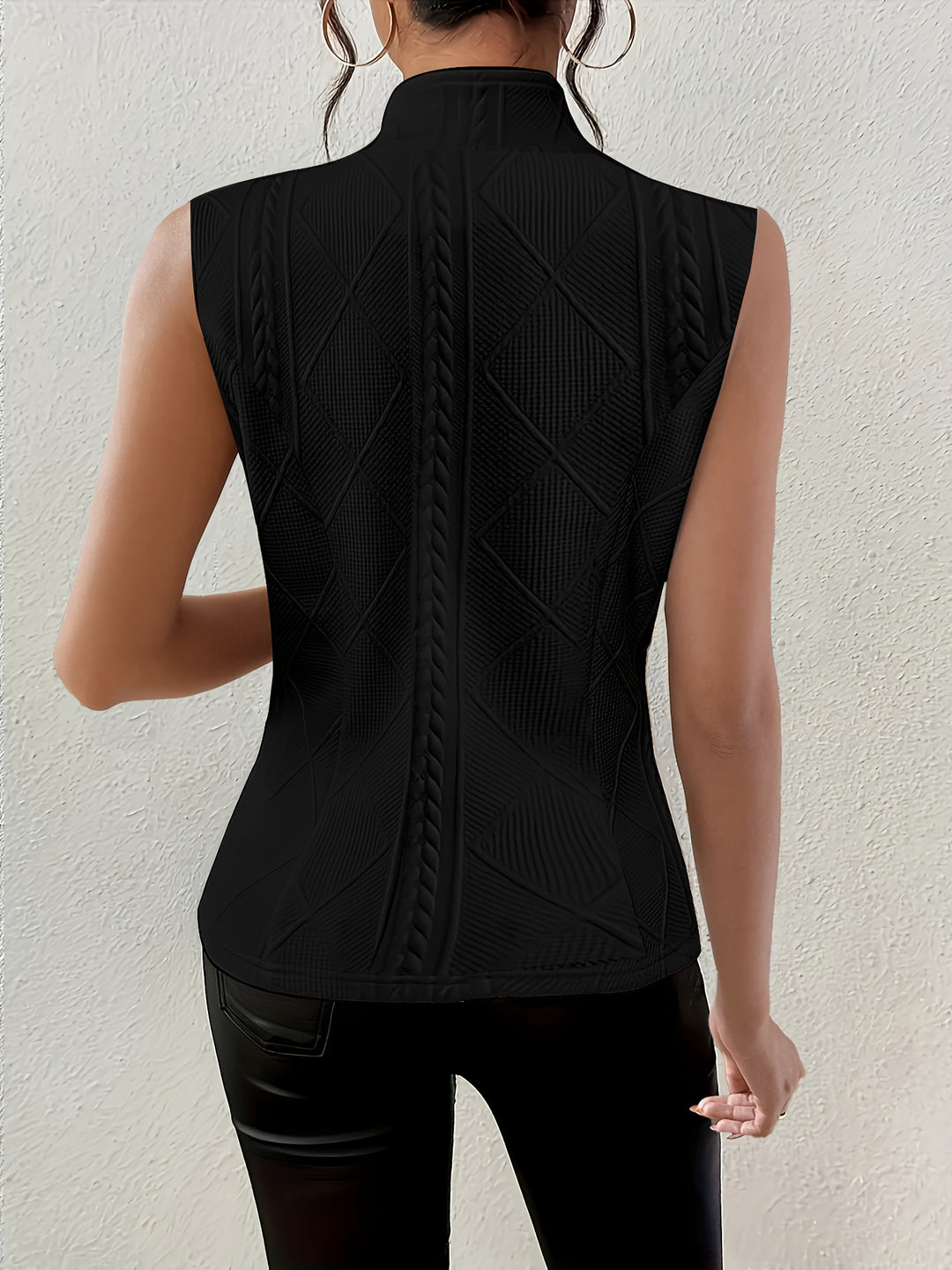 BB™ | Elegant Sleeveless Buttoned Waistcoat – Chic Comfort for Every Day Black
