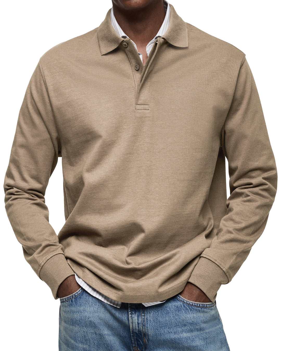 ALJUR - Relaxed Fit Long Sleeve Polo