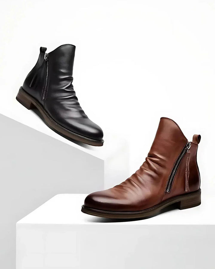 Effortless Elegance Leather Ankle Boots