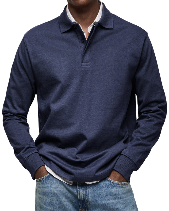ALJUR - Relaxed Fit Long Sleeve Polo