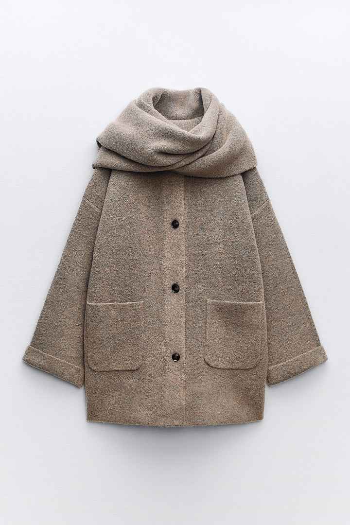 BB™ | Short Knit Coat with Scarf