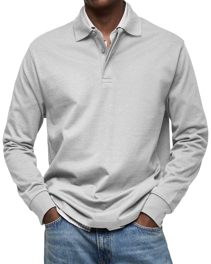 ALJUR - Relaxed Fit Long Sleeve Polo