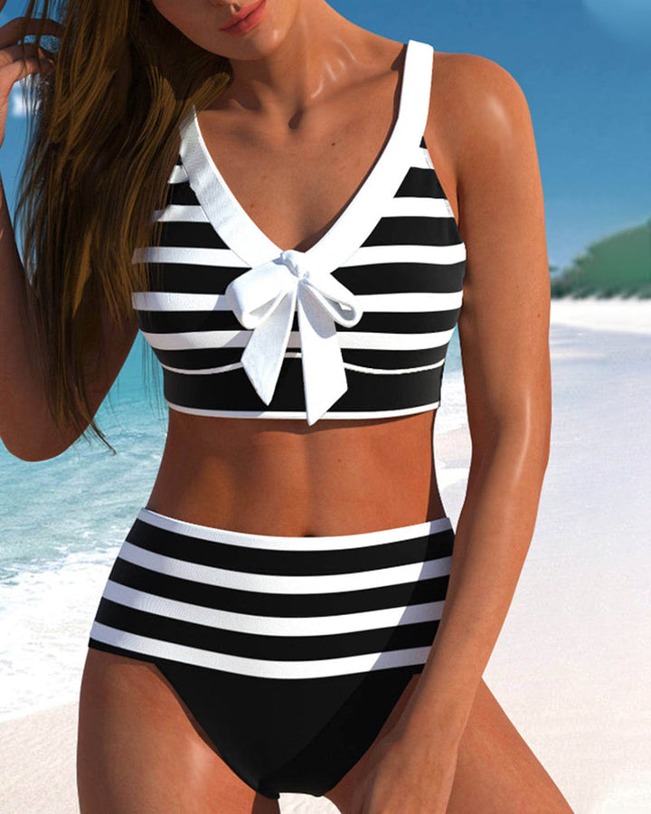 Laluna® | Striped High-Waisted Bikini