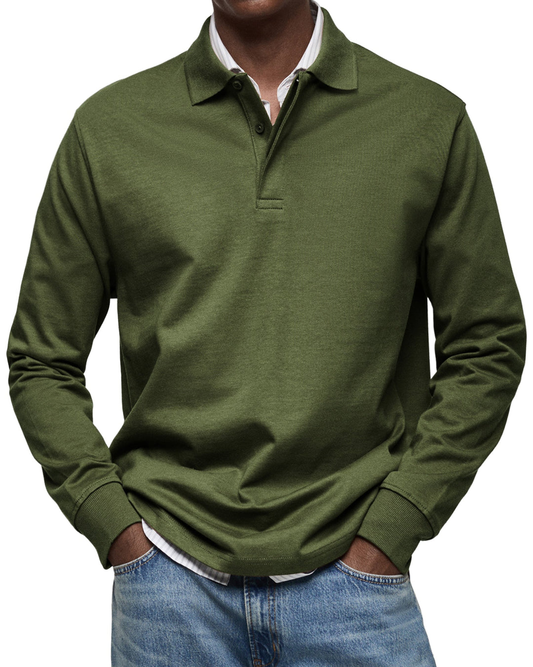 ALJUR - Relaxed Fit Long Sleeve Polo