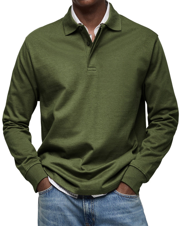 ALJUR - Relaxed Fit Long Sleeve Polo