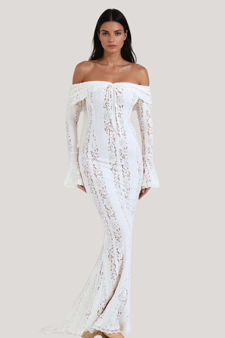 BB™ | Lace Off Shoulder Cutout Maxi Dress