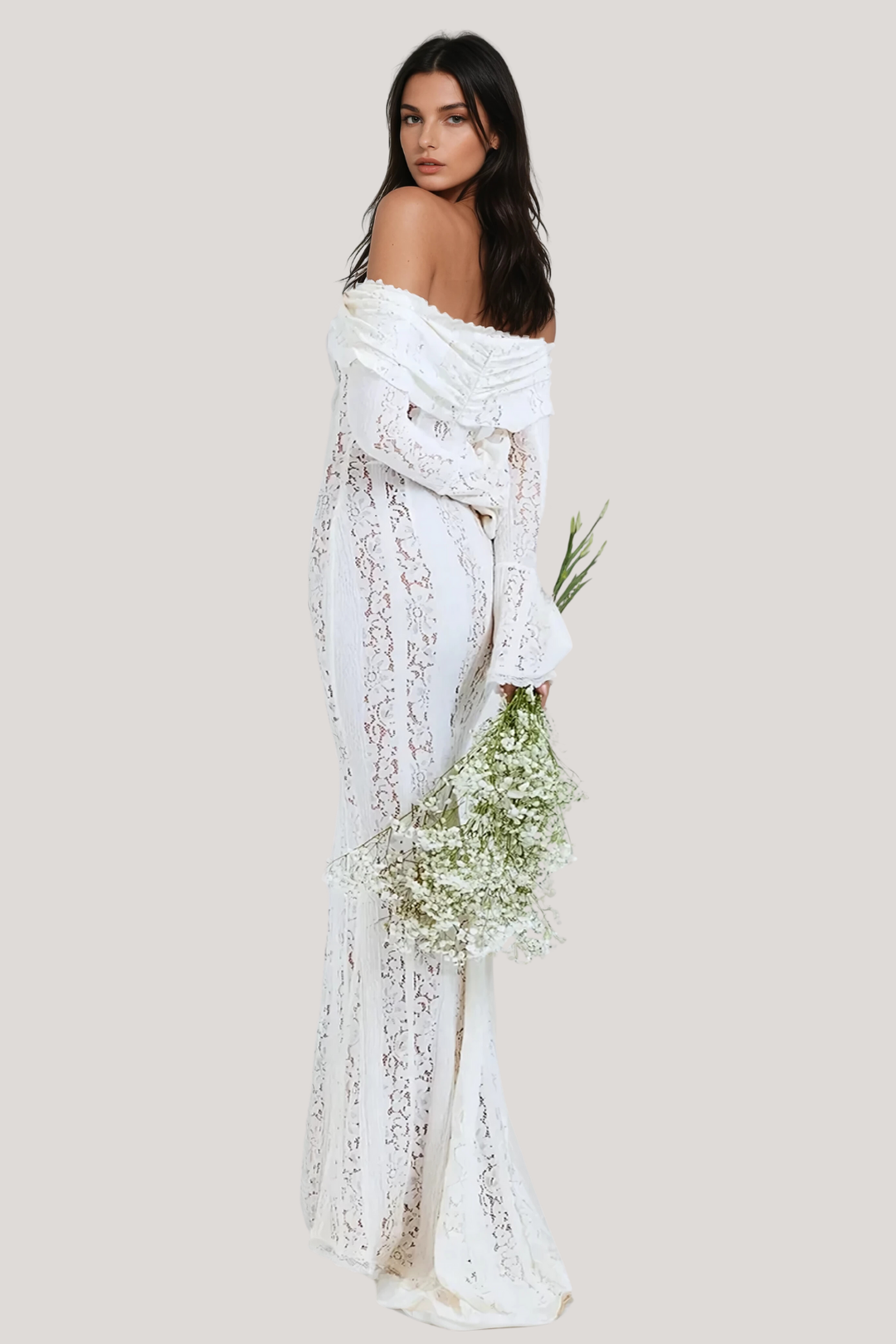 BB™ | Lace Off Shoulder Cutout Maxi Dress