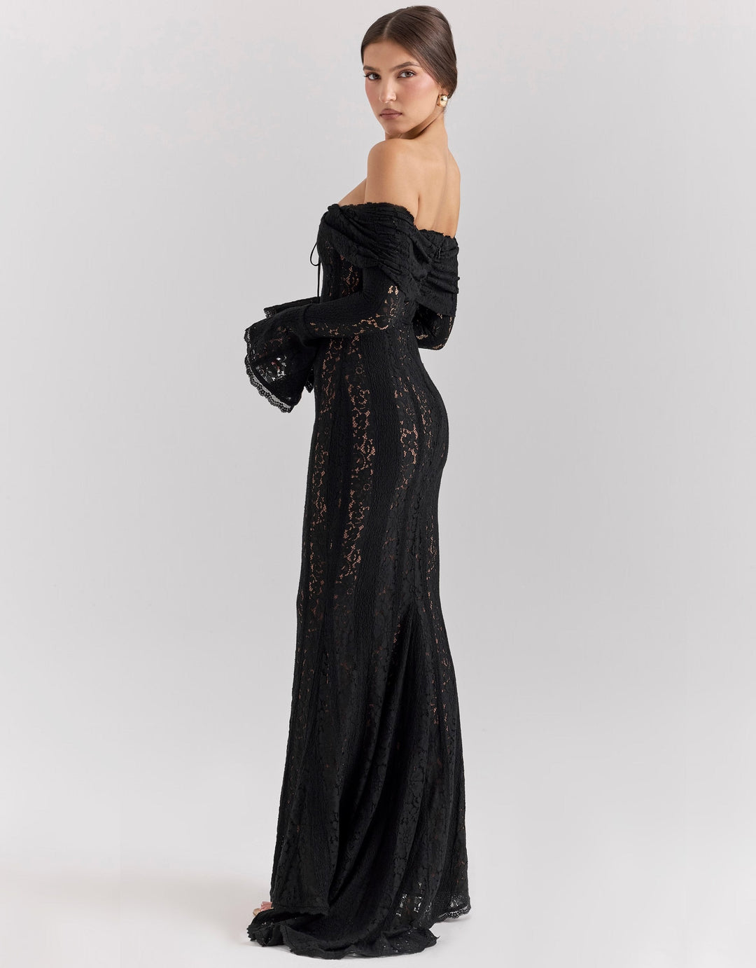BB™ | Lace Off Shoulder Cutout Maxi Dress