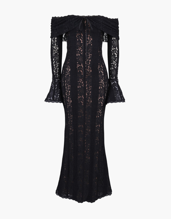 BB™ | Lace Off Shoulder Cutout Maxi Dress