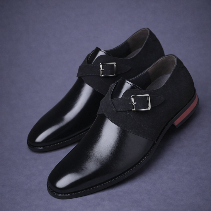 Evelyn - Suede Loafer with Buckle Detail