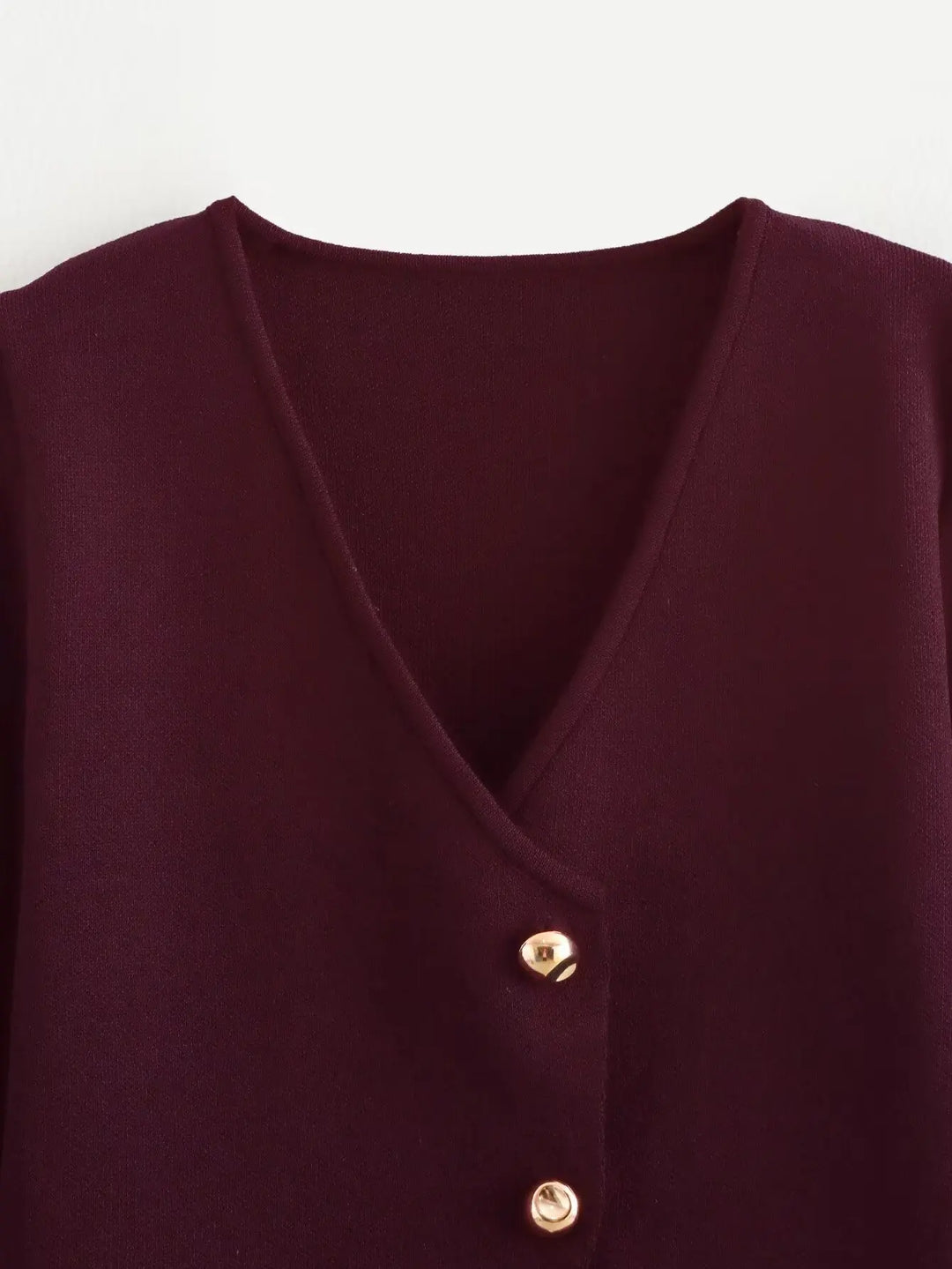 BB™ | Vintage Golden Button V-Neck Sweater