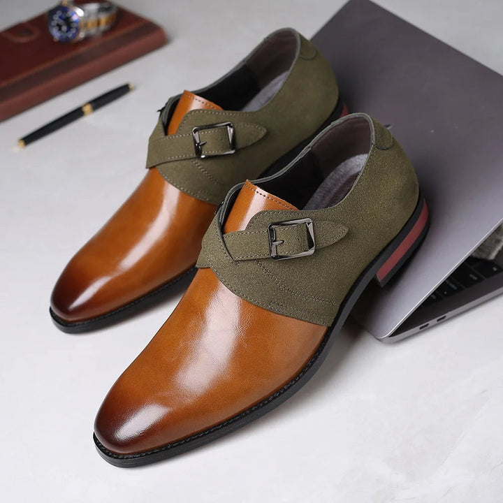 Evelyn - Suede Loafer with Buckle Detail