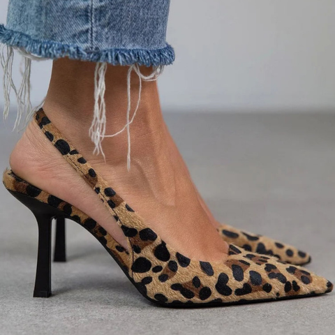 ARIONELLE – LEOPARD SLINGBACK HEELS