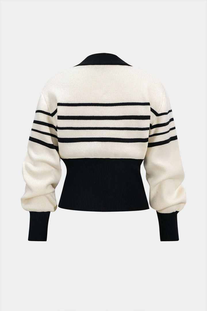 BB™ | Contrast Knit Metallic Button Cardigan