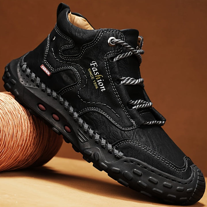 KOLMAN – CASUAL LEATHER LACE-UP ANKLE BOOTS