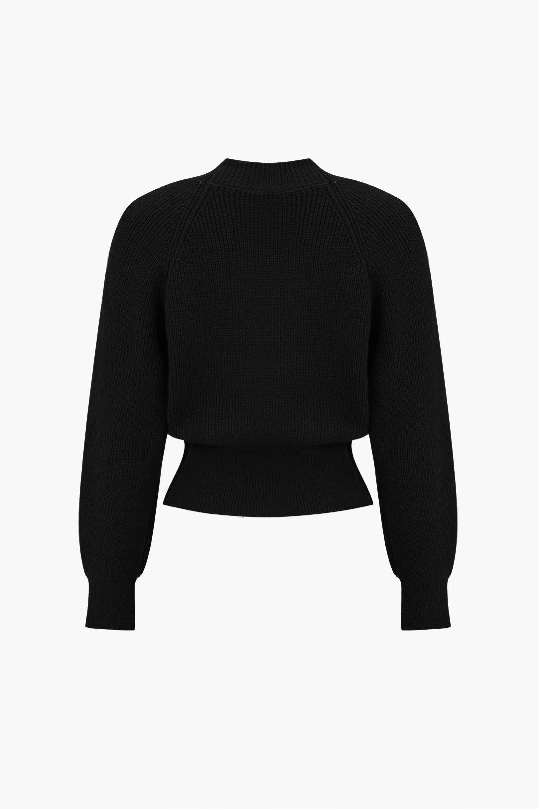 BB™ | Solid Knit Button V-neck Long Sleeve Cardigan