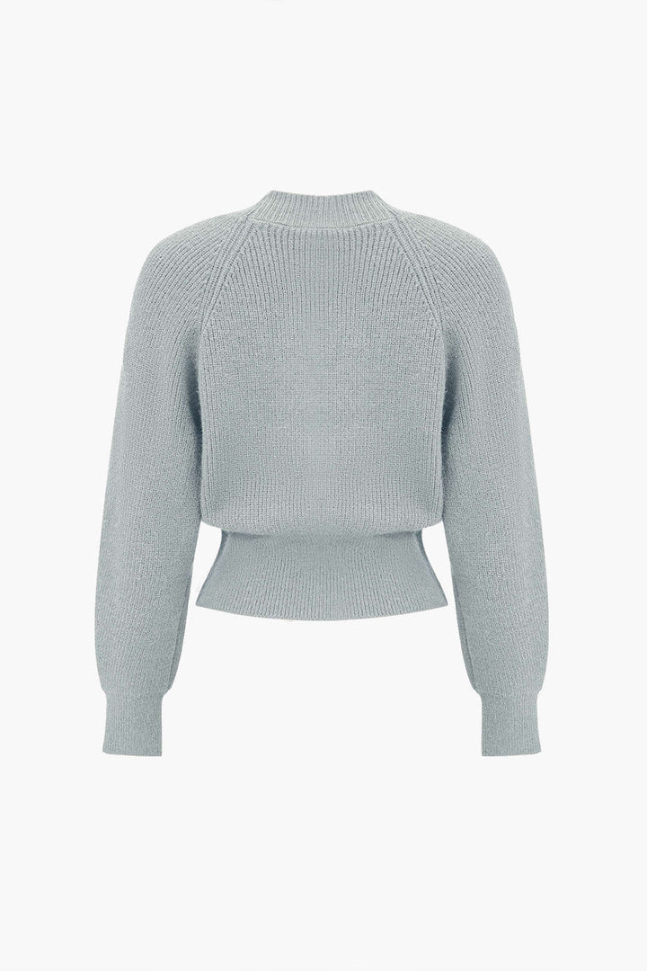 BB™ | Solid Knit Button V-neck Long Sleeve Cardigan