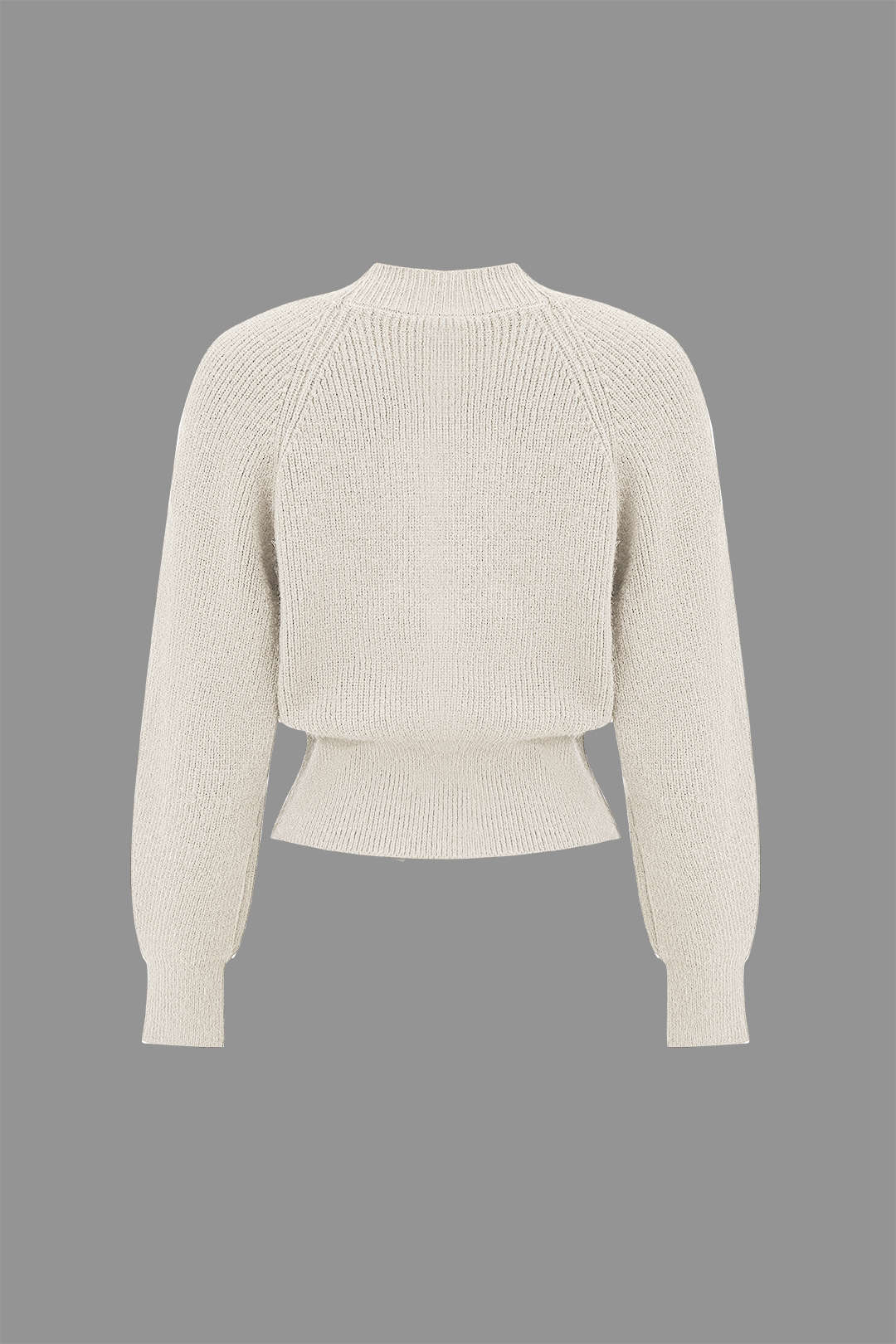 BB™ | Solid Knit Button V-neck Long Sleeve Cardigan