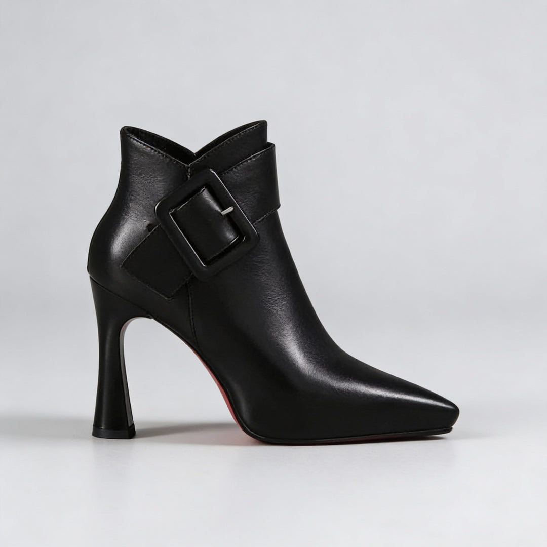 Marley | Heeled Ankle Boots with Oversized Buckle