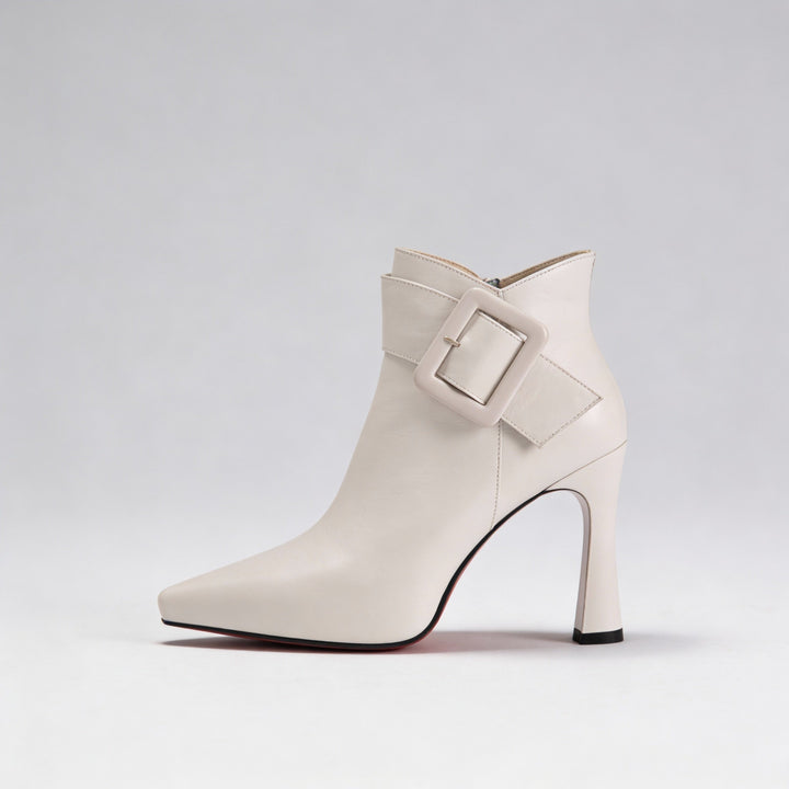Marley | Heeled Ankle Boots with Oversized Buckle