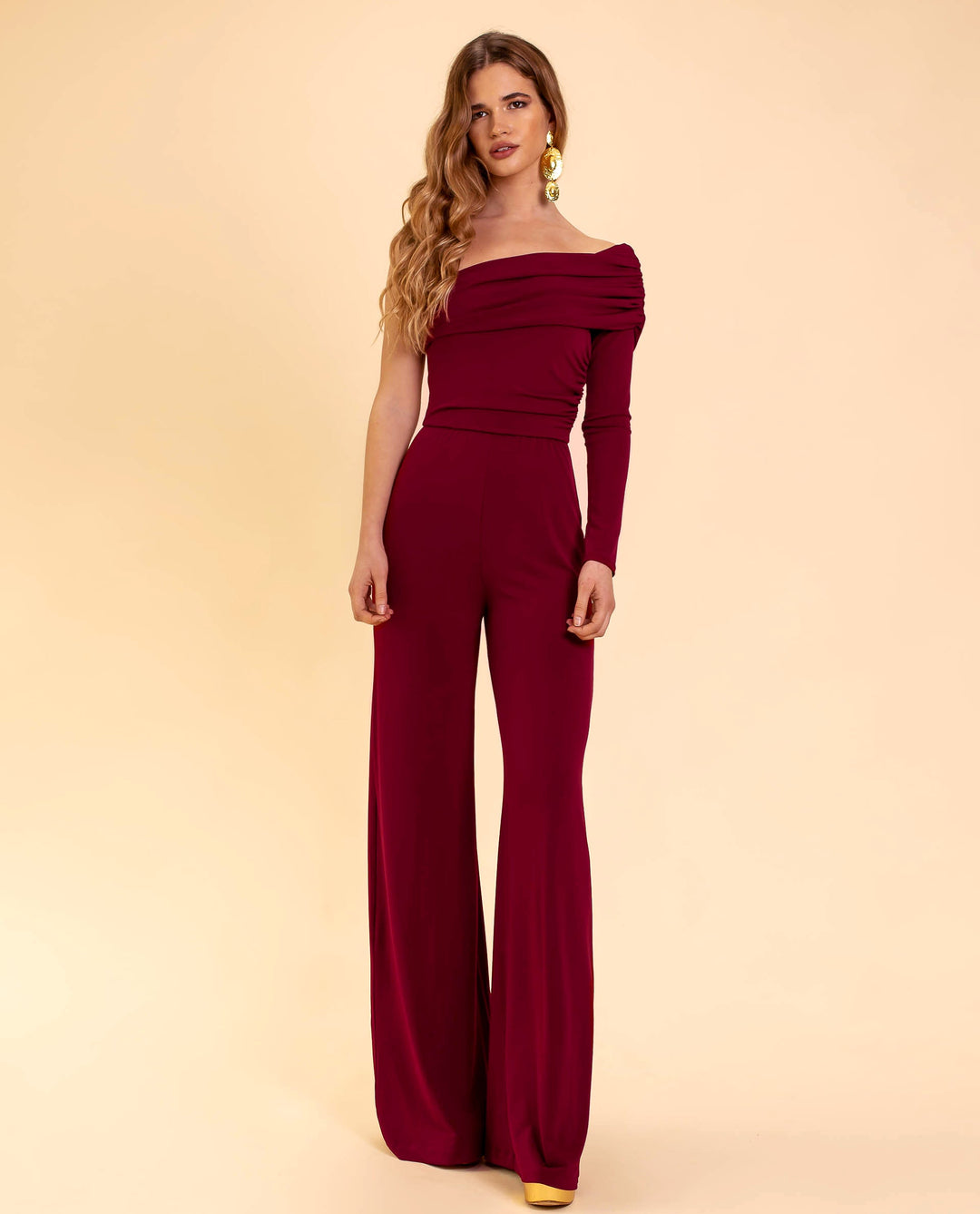 BB™ | Burgundy One-Shoulder Jumpsuit
