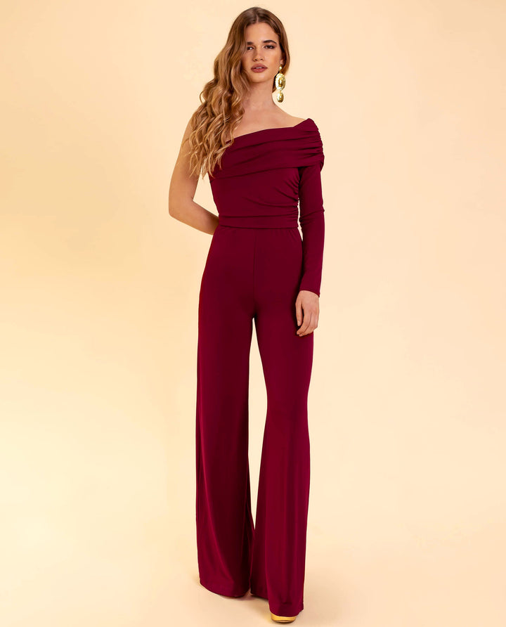 BB™ | Burgundy One-Shoulder Jumpsuit