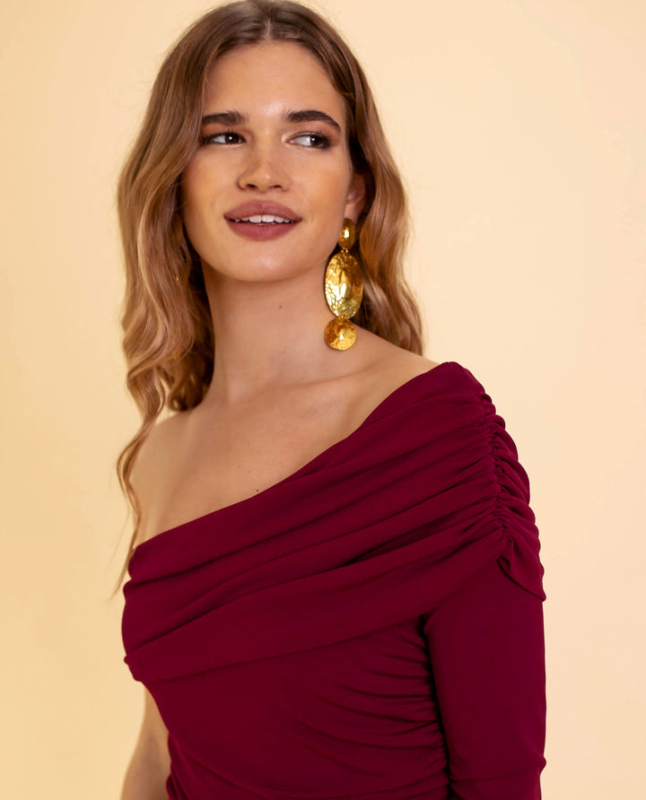 BB™ | Burgundy One-Shoulder Jumpsuit