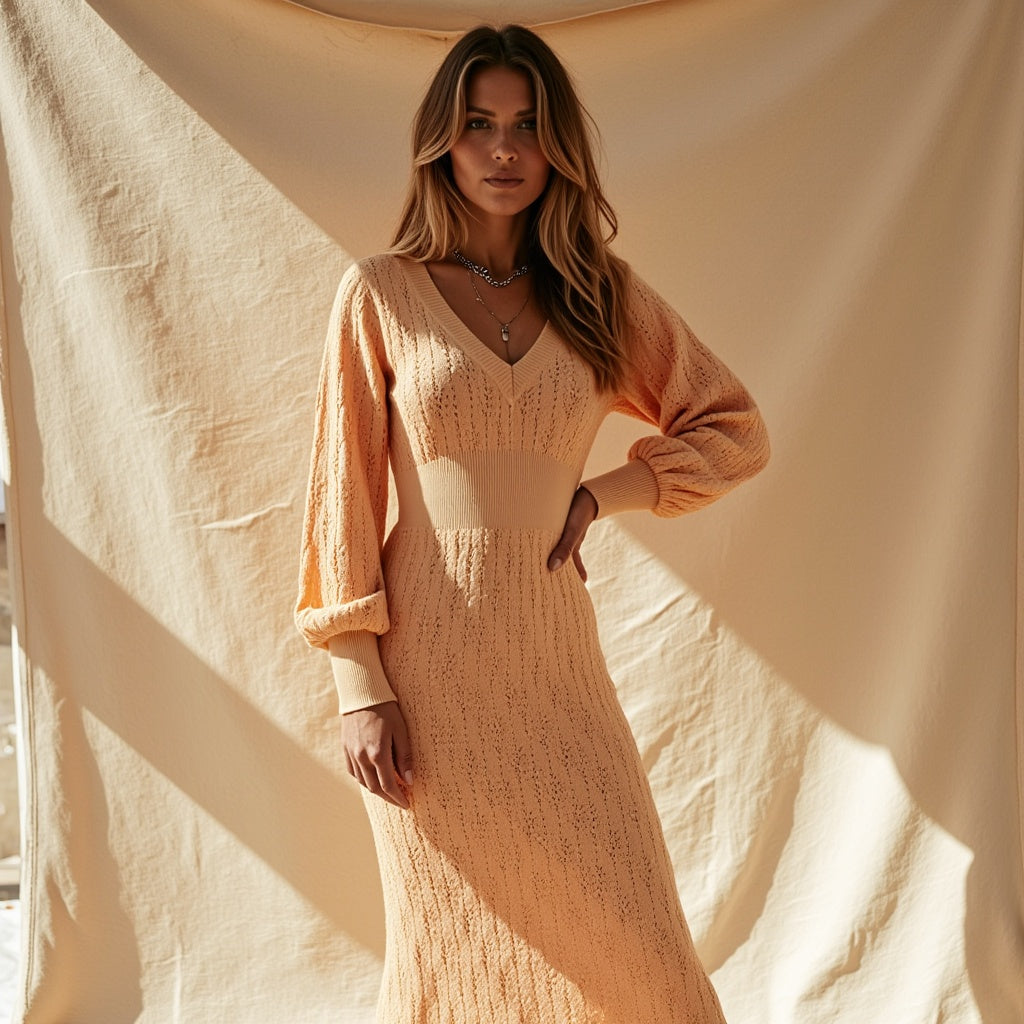 BB - V-Neck Cotton Dress