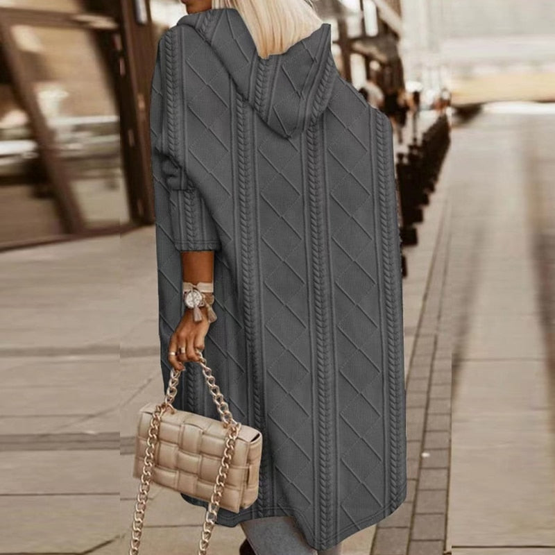 JELONE – EXTENDED LENGTH HOODED CARDIGAN